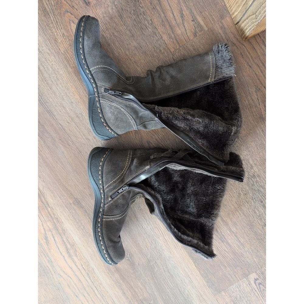 Baretraps Eventure brown boots tall suede Boho faux fur women's 7 - Picture 10 of 16